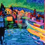 Malowanie po numerach Malowanie po numerach «Wassily Kandinsky. Jesienny krajobraz z łodziami»