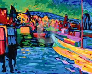 Malowanie po numerach Malowanie po numerach «Wassily Kandinsky. Jesienny krajobraz z łodziami» фото