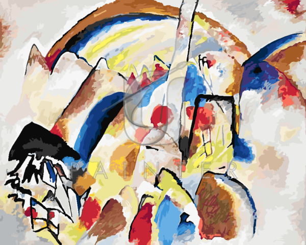 Malowanie po numerach Malowanie po numerach «Wassily Kandinsky. Krajobraz z czerwonymi plamami»