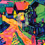 Malowanie po numerach «Wassily Kandinsky. Ulica w Murnau z kobietami»