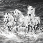 Malowanie po numerach «Białe konie w nocy»