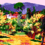 Malowanie po numerach «William Glackens. Krajobraz z Connecticut»