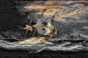 Malowanie po numerach Malowanie po numerach «William Huggins. Statek płynący obok latarni morskiej w czasie sztormu»