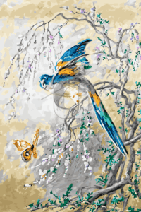 Malowanie po numerach «William Mussill. Papuga i motyl»